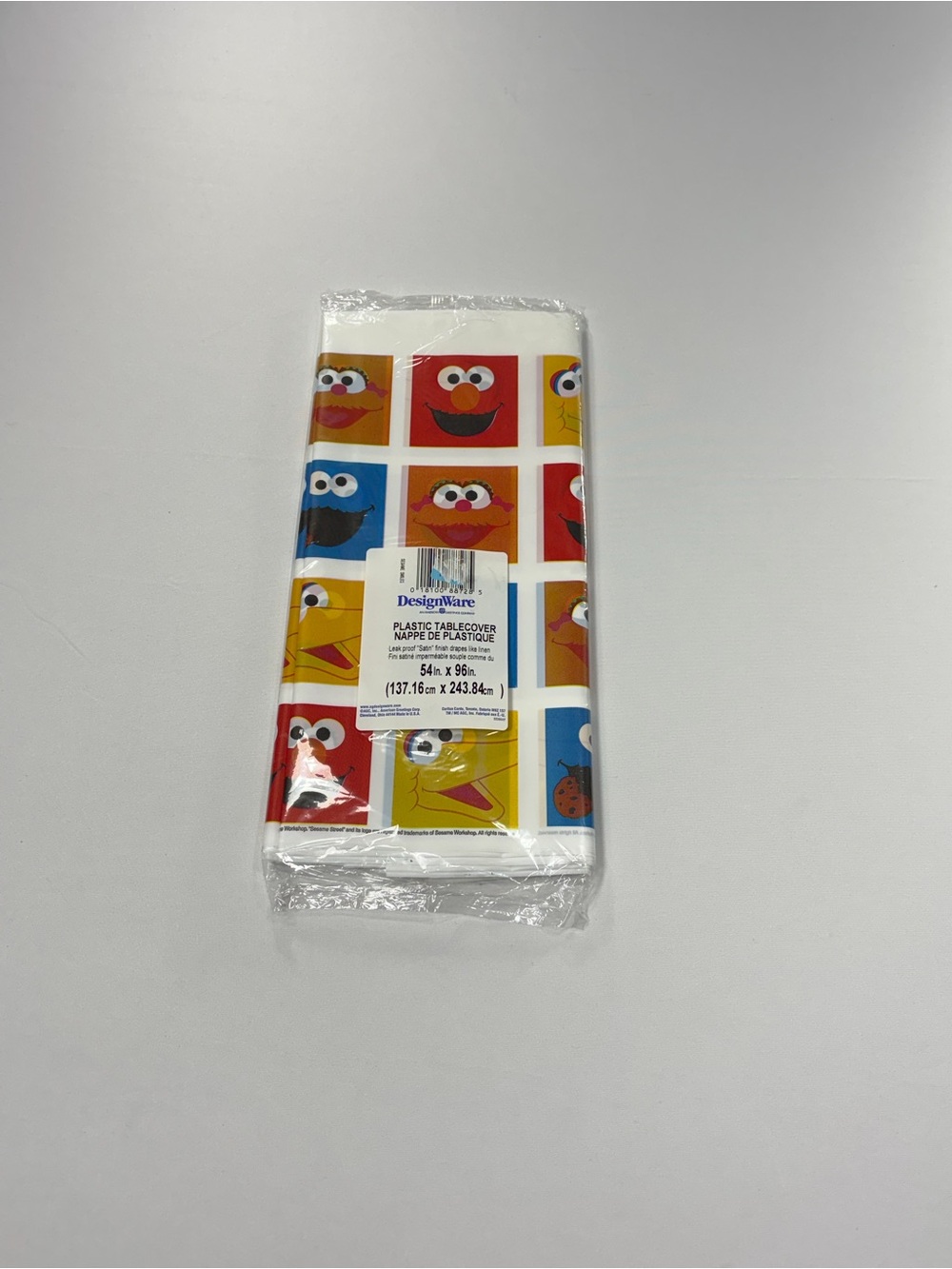 NWT Vintage Sesame Street Plastic Table Cover Party Decor 54x96 Elmo Cookie
